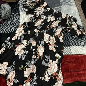 Warehouse Monochrome Floral Dress